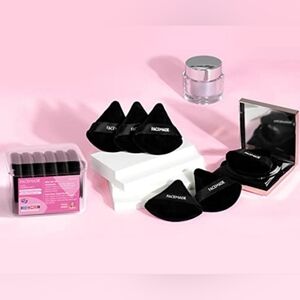 FACEMADE 6 Pieces Face Powder Puff with a Travel Case, Soft Velour Makeup Puff